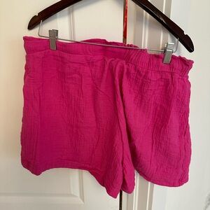 Pink Gap Linen Shorts
